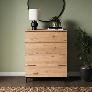 Reynolds 4 Drawer Chest Rustic Oak Effect