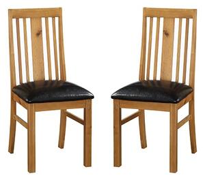Adriel Light Oak Wooden Dining Chairs In Pair