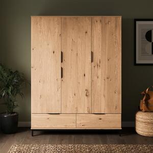 Reynolds Triple Wardrobe Rustic Oak Effect