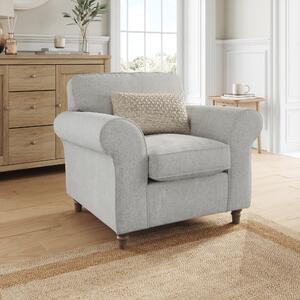 Flori Soft Chenille Armchair Grey