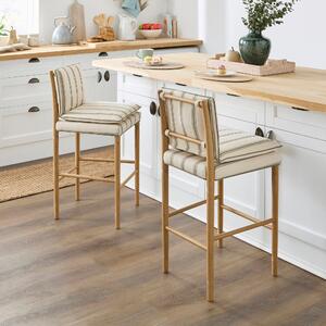 Churchgate Walcote Striped Fabric Bar Stool Natural