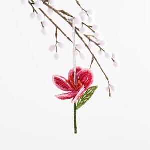 Magenta Flower Beaded Decoration