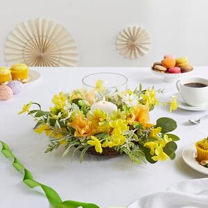 Easter Candle Holder with Daffodils