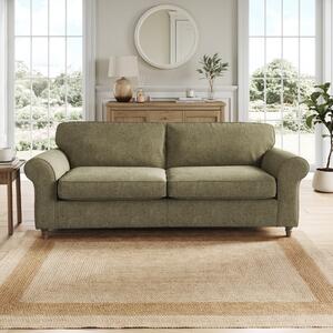 Flori 4 Seater Sofa, Soft Chenille Olive
