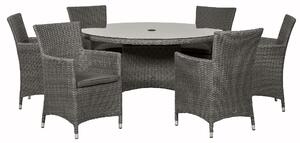 Paris 6 Seat Rattan Round Dining Set | Outdoor Table & Chairs