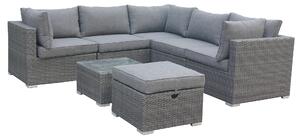 Parisian Outdoor Living Rattan Corner Garden Lounge Coffee Set