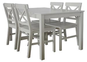 Martha Grey Rectangular Dining Table & Chairs Set for 4 | Roseland