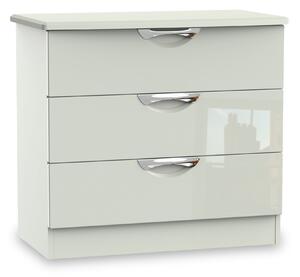 Beckett Gloss 3 Drawer Storage Chest | Cream White Black | Roseland