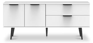 Asher White 2 Drawer 2 Door Wide Sideboard with Black Legs | Roseland