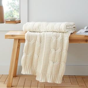 Chunky Marl Knit Throw Blanket 130cm x 170cm