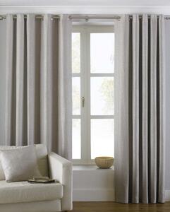 Paoletti Atlantic Lined Ready Made Eyelet Curtains Natural