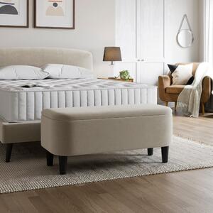 Modern Curves Woven End of Bed Storage Ottoman Natural