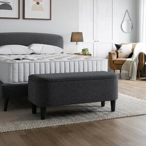 Modern Curves Woven End of Bed Storage Ottoman Charcoal