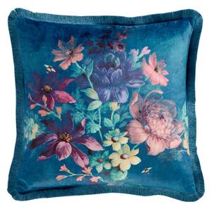 Bridgerton Romantic Floral Filled Cushion 45cm x 45cm Teal