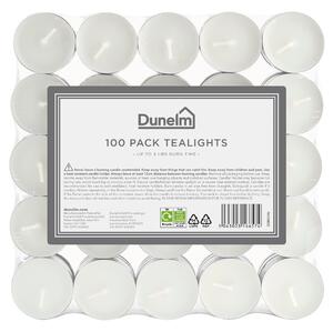 Pack of 100 Unscented Tealights White
