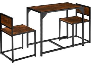 404356 dining table and chairs milton - industrial dark