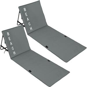 403859 2 beach mats with backrest - grey