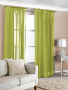 Slot Top (Pair) Ready Made Voile Curtains Olive