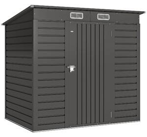 Outsunny 6.3 x 4.3FT Garden Shed. Galvanised Metal Shed, Outdoor Tool Storage Shed with Pent Roof, Lockable Door and 2 Vents, Grey