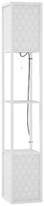 HOMCOM Floor Lamp with Shelves, Dual Light, Modern Tall Standing Lamps, with Pull Chain Switch (Bulb not Included), White Aosom UK