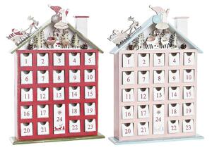 Advent Calendar DKD Home Decor Wood House (27 x 7 x 40 cm) (2 Units)