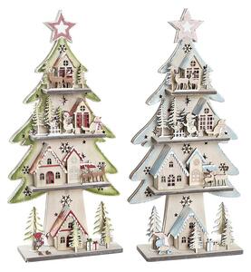 Christmas Tree DKD Home Decor Red Tree Blue Pink Wood Green (23 x 9 x 47 cm) (2 Units)