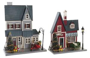 Christmas bauble DKD Home Decor Metal PVC House (30 x 12,5 x 40 cm) (2 Units)