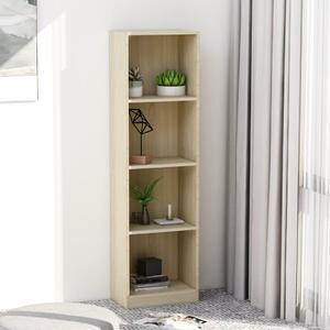 4-Tier Book Cabinet Sonoma Oak 40x24x142 cm Engineered Wood