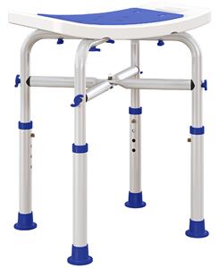 HOMCOM 44-51.5cm Aluminium Frame Shower/Bath Stool - White Aosom UK