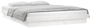 LED Bed Frame White 140x200 cm Solid Wood