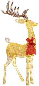 Outsunny Lighted Reindeer Christmas Decoration, Light Up Christmas Deer with 137 LED Lights for Indoor, Outdoor, Garden, Lawn, Gold Tone Aosom UK