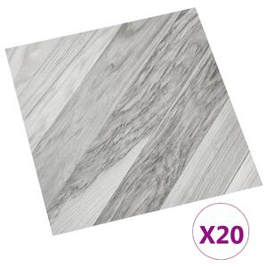 Self-adhesive Flooring Planks 20 pcs PVC 1.86 m² Grey Striped