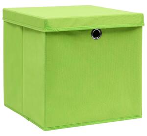 Storage Boxes with Covers 10 pcs 28x28x28 cm Green