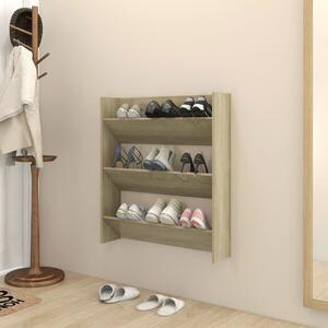 Wall Shoe Cabinet Sonoma Oak 80x18x90 cm Engineered Wood