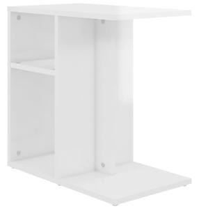 Side Table High Gloss White 50x30x50 cm Engineered Wood