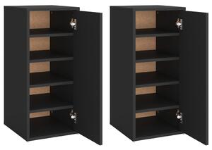 Shoe Cabinets 2 pcs Black 32x35x70 cm Engineered Wood