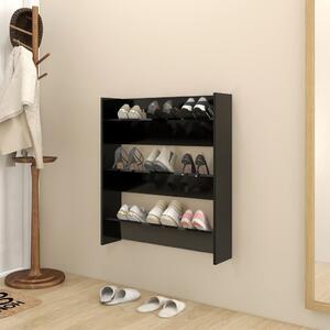 Wall Shoe Cabinet Black 80x18x90 cm Engineered Wood