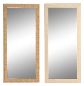 Wall mirror Home ESPRIT Beige Natural 74 X 2 X 162 cm (2 Units)