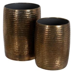 Vase 2 Pieces Bronze Golden Aluminium 35,5 x 35,5 x 50 cm