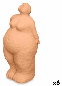 Decorative Figure Orange Dolomite 14 x 34 x 12 cm (6 Units) Lady Standing