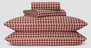 Rhubarb Gingham Linen Blend Sheet Set | Single | Piglet in Bed