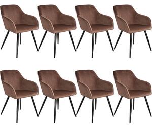 Tectake 404045 8 marilyn velvet-look chairs - brown/black