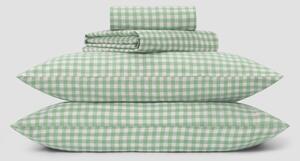 Sage Green Gingham Linen Blend Sheet Set | Single | Piglet in Bed