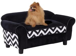 PawHut Dog Sofa Bed for XS-Sized Dogs, Pet Sofa Cat Sofa with Soft Cushion, Washable Cover, Removable Legs, Wooden Frame - Black