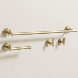 Bathroom Accessories Set Ari Brush Gold 4 Pieces