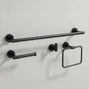 Bathroom Accessories Set GRID Black 4 Pieces
