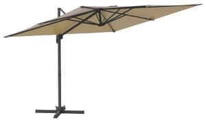 LED Cantilever Umbrella Taupe 400x300 cm