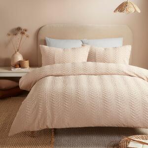 Serene Embossed Curve Duvet Cover Bedding Set Natural