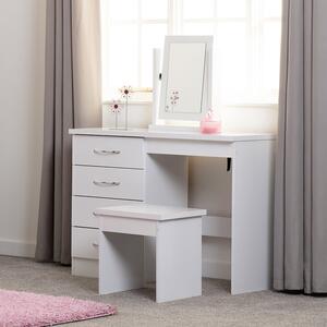 Nevada 4 Drawer Dressing Table Set with Mirror Nevada White