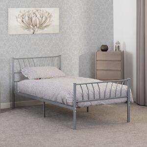 Hallandale Metal Single Bed In Silver